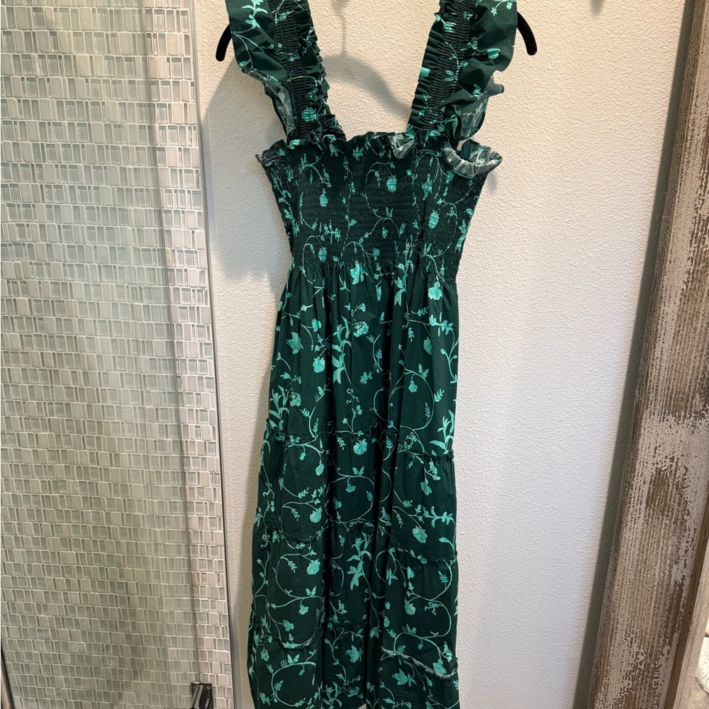 Hill House Green Floral Nap Dress